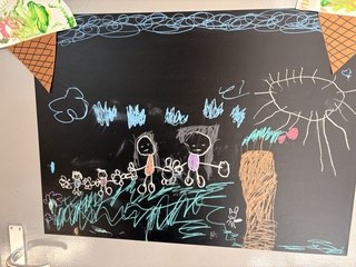 Kreidekunst an unserer Maltafel